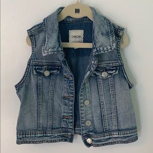 Girls blue denim vest